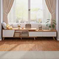Ensemble meuble TV et table basse moderne et minimaliste, extensible, en placage de bois massif, pour salon, meuble de rangement domestique