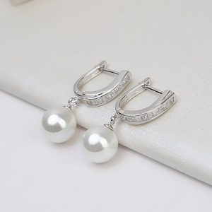 Accesorios de Joyería DIY de Plata S925, Superficie Lisa, Pendientes de Perlas de 8-13 mm, Accesorios de Moda Vacíos - Product Image 1