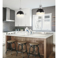 Suspension vintage industrielle style loft, décor salle à manger, métal noir mat, abat-jour en laiton antique, LED rétro, suspension Staub