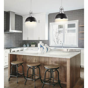 Lámpara Colgante Vintage Estilo Industrial Loft, Decoración para Comedor, Metal Negro Mate, Pantalla de Latón Antiguo en Forma de Domo, LED Retro - Product Image 3