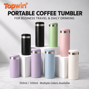 Portable Stainless Steel Vacuum Coffee Tumbler <b>Travel</b> <b>Mug</b> with Lid 350ml 500ml Custom Logo for Office and Business <b>Travel</b> - Product Image 1