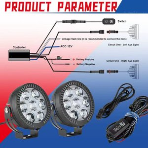 Phares LED 100W pour moto, éclairage auxiliaire pour voiture, moto, 3000K 6000K, projecteurs LED pour voiture - Product Image 6