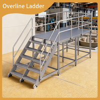 Plataforma de Trabajo Modular de Aluminio con Barandillas de Seguridad, Resistente a la Corrosión y Apta para Alimentos