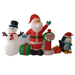 2024 New Custom Outdoor 4ft Christmas Santa Claus Snowman Penguin Cute Christmas Inflatable For Home And Party Decorations
