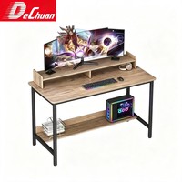Meubles de bureau pour projets commerciaux, fabrication à Foshan, bureau d'ordinateur avec étagère pour moniteur, structure en métal