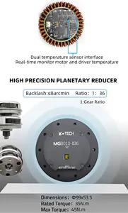MG8010-i36v2 12V-60v 35Nm Precision Mini Brushless Servo Gear Reduction DC Motor