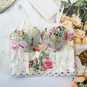 2024 New Full Cup Floral Pattern Embroidery Design Underwire Push Up Stylish Women Girl Ladies Bra For Wear Outside
