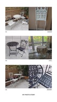 Tables colorées pliantes en fer forgé combinaison de chaises ensemble de trois pièces balcon loisirs créatifs magasin de thé table basse ensemble de chaises