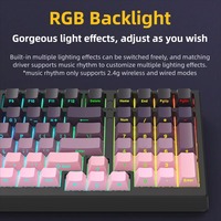 Clavier de jeu mécanique sans fil/filaire à 98 touches avec rétroéclairage RGB, interrupteurs interchangeables à chaud, taux de polling 8K, faible latence, noir
