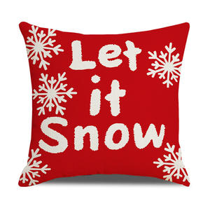 INSHARE nouveau décor à la maison transfrontalier rouge blanc noël lin canapé housse de coussin forme carrée renne taie d'oreiller dans des sacs - Product Image 6