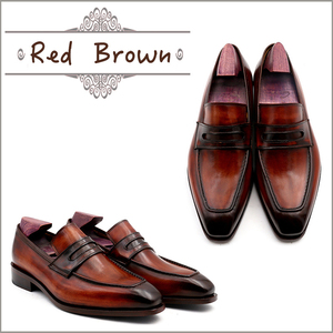 รองเท้าโลฟเฟอร์ของผู้ชายมาใหม่รองเท้าหนังวัวแท้รองเท้าเดรสสั่งตัดทำมือระดับไฮเอนด์ - Product Image 5