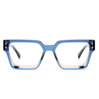 Nouvelles Lunettes de Vue Carrées de Style Coréen de Luxe à Monture Pleine en Plaque, pour Hommes et Femmes, Couleur Bleue, Personnalisables