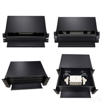 Panel Patch Fiber Optik LC OM3 1U 19 Inch 24Core 48Core Duplex Rak Mount Slide Out ODF 12Port 24Port Optical Distribution Frame