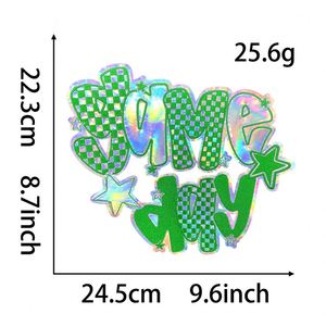 <b>7</b> Colors DIY Large Laser Leather Style 24cm <b>Iron</b> on Embroidered Gameday Patches Fabric for Hoodies Shirt Decoration - Product Image 6