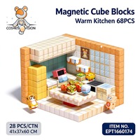 Blocs magnétiques EPT Cosmos Bear Mini Scene, blocs de construction 3D, café, librairie, cuisine, jouets magnétiques STEM