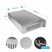 Hongfa – boîtier d'armoire électronique à montage en rack personnalisé, matériau en aluminium, châssis de serveur 19 pouces 2u, boîtier en métal