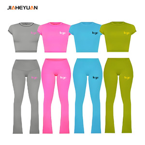 Completo da Donna Personalizzato con Logo 2026: T-Shirt di Alta Qualità e Pantaloni a Zampa – Set Estivo da <span class=keywords><strong>Boutique</strong></span>, <span class=keywords><strong>Abbigliamento</strong></span> Donna Due Pezzi, Completo Loungewear - Product Image 1