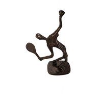 Statuette moderne en fonte de joueur de tennis, statue d'athlète masculin, thème artistique sportif, ornement de bureau, décoration de table pour la maison et le bureau
