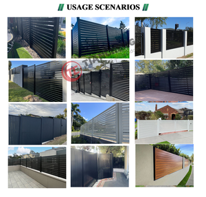 Aluminium Lamellatten Hekwerk Met Elektrische Schuifpoort-Privacy Beveiliging Hekwerk, Outdoor Modern Design - Product Image 3