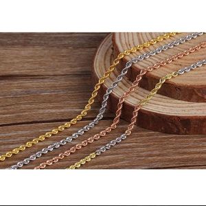 Collar de Cadena Trenzada de Oro Sólido de 18K Tricolor de Moda Xinfly para Hombre - Product Image 5