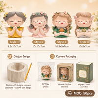 Ornement de bureau en résine elfe mignon, pot de fleurs pour plantes succulentes, pot de fleurs créatif pour décoration de cour, récipient pour plantes en pot
