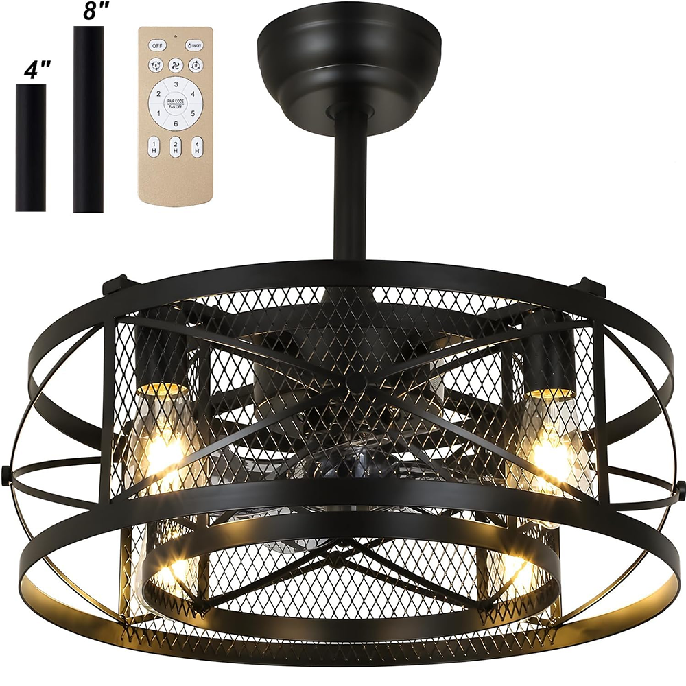 20 Inch Smart 6 Wind Speeds Morden Filing Led Decorative Fan Ceiling Dinning Room Light Lights Lamp with Fans