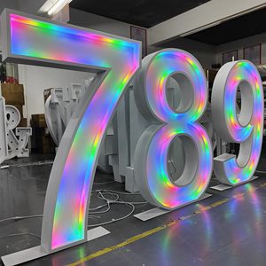 Insegna Gigante Personalizzata con Numeri a LED RGB, Striscia Neon a Colori Completi per Decorazioni di Eventi - Product Image 3