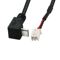 Kustom laki-laki mikro untuk 2 inti 4-core 2 Pin 4-Pin kabel USB perakitan JST Molex Picoblade untuk Mini B USB Plug Wiring Harness