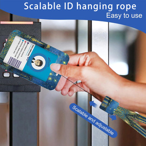 Oil painting <b>ID</b> card retractable neck strap, night card <b>holder</b>, meal card, access card, subway card, student <b>ID</b> lanyard - Product Image 4