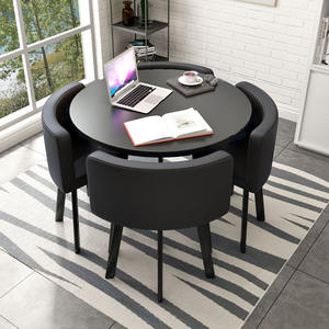 Moderno allungabile in <span class=keywords><strong>legno</strong></span> Reception ufficio Set da pranzo tavolo da cucina con sedia per gli ospiti per la casa mobili per la Reception Area di riposo - Product Image 5