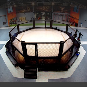Mini cage de ringue UFC personnalisée de 4m pour l'entraînement en plein air, octogone de boxe monté au sol noir, équipement MMA mural, matériau en acier - Product Image 6