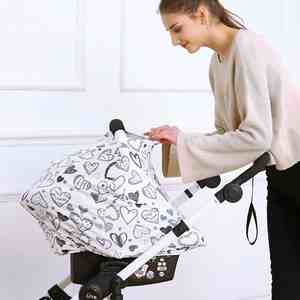 Capote de poussette multi-usage unisexe, housse de siège auto pour bébé garçon et fille, couverture d'allaitement pour nouveau-né - Product Image 4