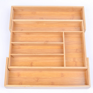 Bamboo Drawer Organizer Rectangular <b>Storage</b> <b>Box</b> For <b>Kitchen</b> Cutlery And Utensils - Product Image 3