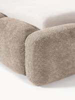 Lit moderne minimaliste de qualité supérieure, taille King & Queen, avec rangement, cadre en bois durable, tissu crème personnalisable
