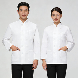Cotton Chef Uniform Short Sleeve White Double Breasted Workwear For Restaurants Hotels Bakeries Schools Canteens - Product Image 3
