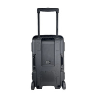 Enceinte trolley en plastique 15 pouces avec microphone sans fil, 60W haute puissance, LED RGB, batterie, Aux, Bluetooth 5.3 pour fêtes et événements extérieurs