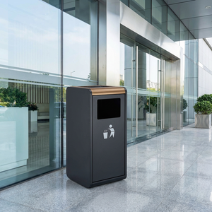 Poubelle de parc de haute qualité en acier inoxydable, poubelle extérieure à ouverture latérale, poubelle avec <span class=keywords><strong>cendrier</strong></span> latéral - Product Image 1