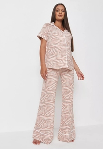 Ensemble <span class=keywords><strong>de</strong></span> pyjama <span class=keywords><strong>de</strong></span> maternité en gros avec chemise à manches courtes imprimé zèbre et pantalon large – Vêtements <span class=keywords><strong>de</strong></span> nuit <span class=keywords><strong>de</strong></span> maternité - Product Image 5