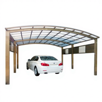 Cocheras de Aluminio con Techo Arqueado Impermeables para Exteriores, Diseños Modernos, Cocheras Dobles de Metal