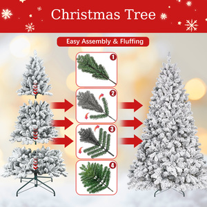 Fast Delivery PVC Mixed Floceked Artificial <b>Christmas</b> <b>Trees</b> 4-7 Ft Artificial Xmas <b>Tree</b> With Pine <b>Cones</b> - Product Image 3
