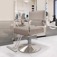 Fauteuil de Barbier Commercial Haut de Gamme Style Influenceur, Exclusif Salon, Luxe Léger, Cuir PU, Design Minimaliste, Pivotant et Réglable en Hauteur