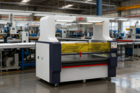 Machine de découpe laser CO2 à refroidissement par eau pour cuir et tissu, haute productivité, avec intelligence artificielle, modèles 1610 1812