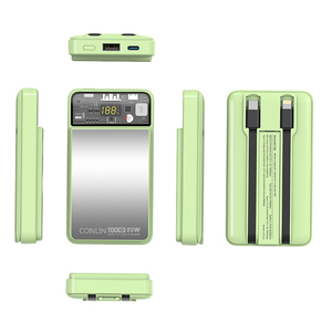 Banco de Energía Inalámbrico con Diseño de Espejo, 10000mAh, PD22.5W, QC18W, Indicador LED, Cable Doble, Carga Súper Rápida para iPhone, Última Tendencia - Product Image 1