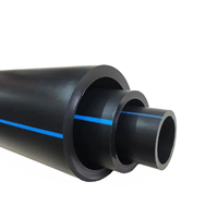 Tuyau PE de 110 mm x 50 mm, haute pression, pour l'approvisionnement en eau industriel, SDR11 SDR17, tuyau en plastique HDPE, bobine, irrigation, rayures bleues, tube PE100