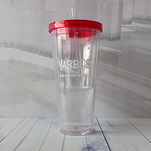 BPA Free <strong>Clear</strong> Reusable <strong>Tumbler</strong> Cup Double Wall Acrylic <strong>Plastic</strong> Water <strong>Tumblers</strong> With Lid and Straw - Product Image 2