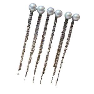 Accessoires en argent S925 pour la création de bijoux, perles rondes de 6 à 10 mm, 21547, supports vides et boucles d'oreilles à pampilles, clous d'oreille en cristal - Product Image 5