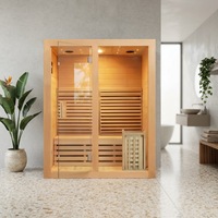 Saunas intérieurs modernes pour 2-3 personnes, en cèdre rouge et en hemlock, sauna à vapeur sèche, sauna à lumière rouge, vente en gros