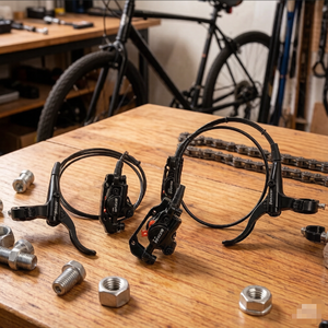 <span class=keywords><strong>Kit</strong></span> de <span class=keywords><strong>frein</strong></span> à disque <span class=keywords><strong>hydraulique</strong></span> BUCKLOS pour <span class=keywords><strong>VTT</strong></span>, en aluminium, avec rotor de <span class=keywords><strong>frein</strong></span> de 160 mm, <span class=keywords><strong>frein</strong></span> à huile pour vélo, pièces de vélo pour mise à niveau - Product Image 4