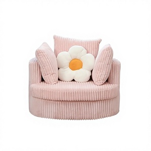 Sillón <span class=keywords><strong>Puff</strong></span> <span class=keywords><strong>Rosa</strong></span>, Tela Tipo Piel de Conejo, 360 °   Sillón Giratorio Individual con Almacenamiento, Cómodo <span class=keywords><strong>Puff</strong></span> para Sala de Estar - Product Image 3