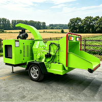 Broyeur de bois forestier industriel à alimentation automatique, moteur diesel, pour déchets de bois, bûches et feuilles de palmier, avec fonction de nettoyage